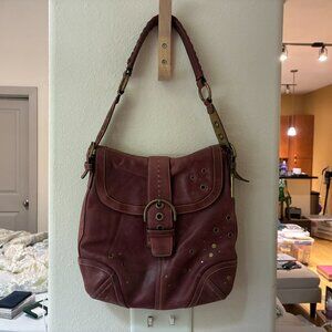 Coach Rare Limited Edition Soho Leather Studded Duffel Oxblood Shoulder Bag 9646